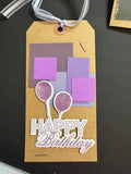 Purple Balloons Birthday Tag