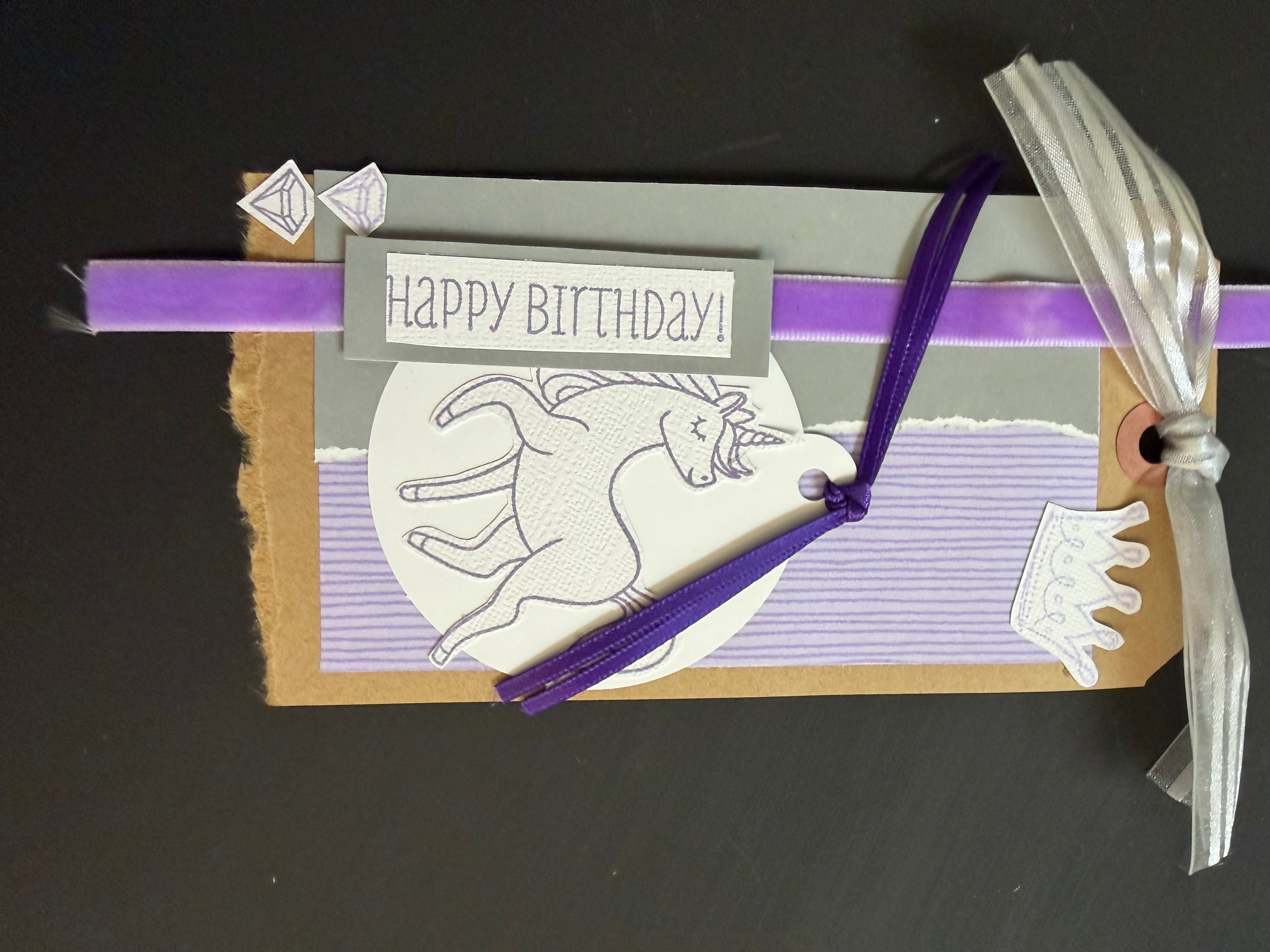 Purple Unicorn Birthday Tag