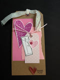Pink Hearts Thank you tag