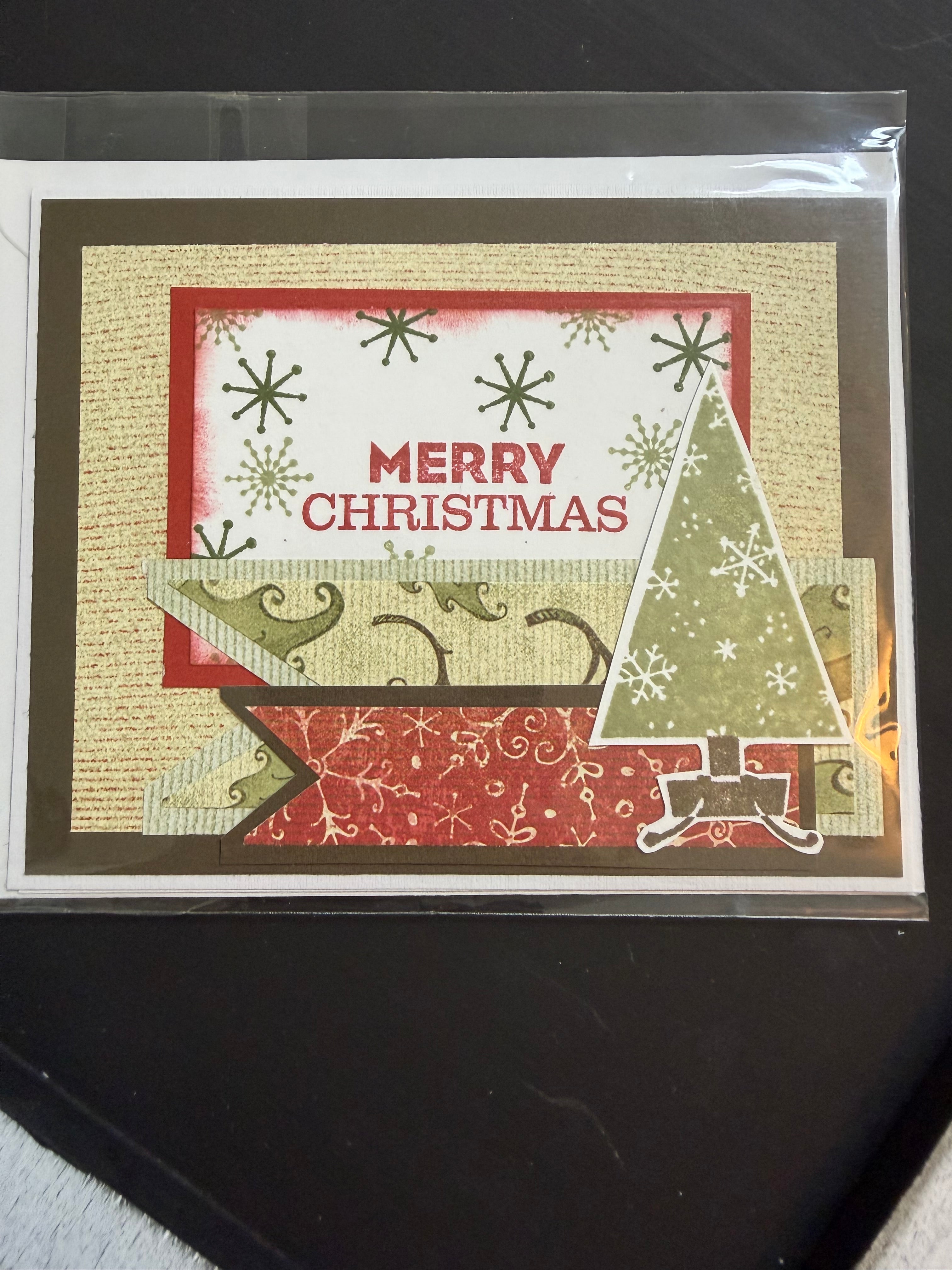 Merry Christmas Tree and Banners Greeting card