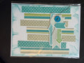Turquoise Strips Greeting Card