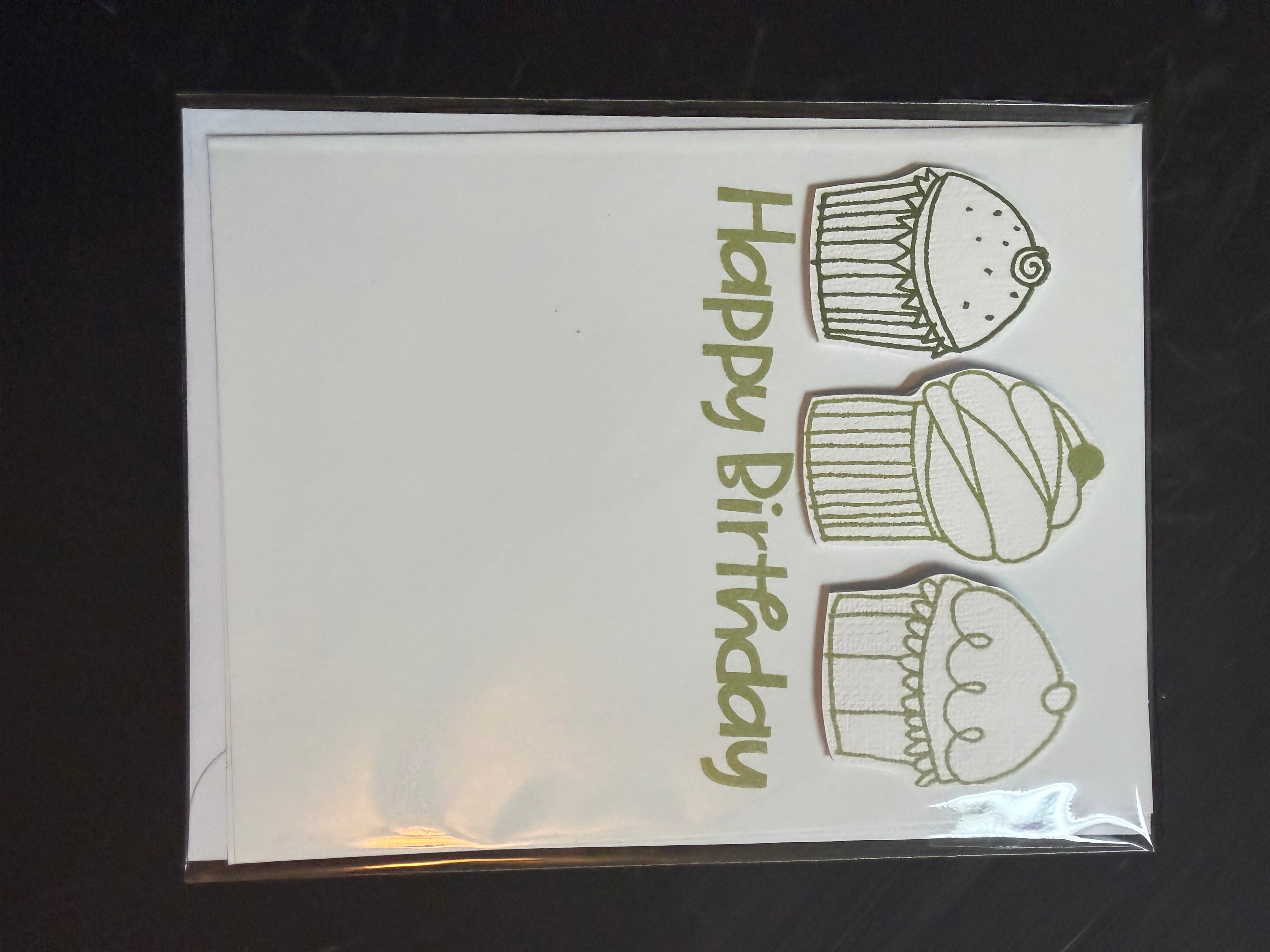 Green Cupcake Happy Birthday