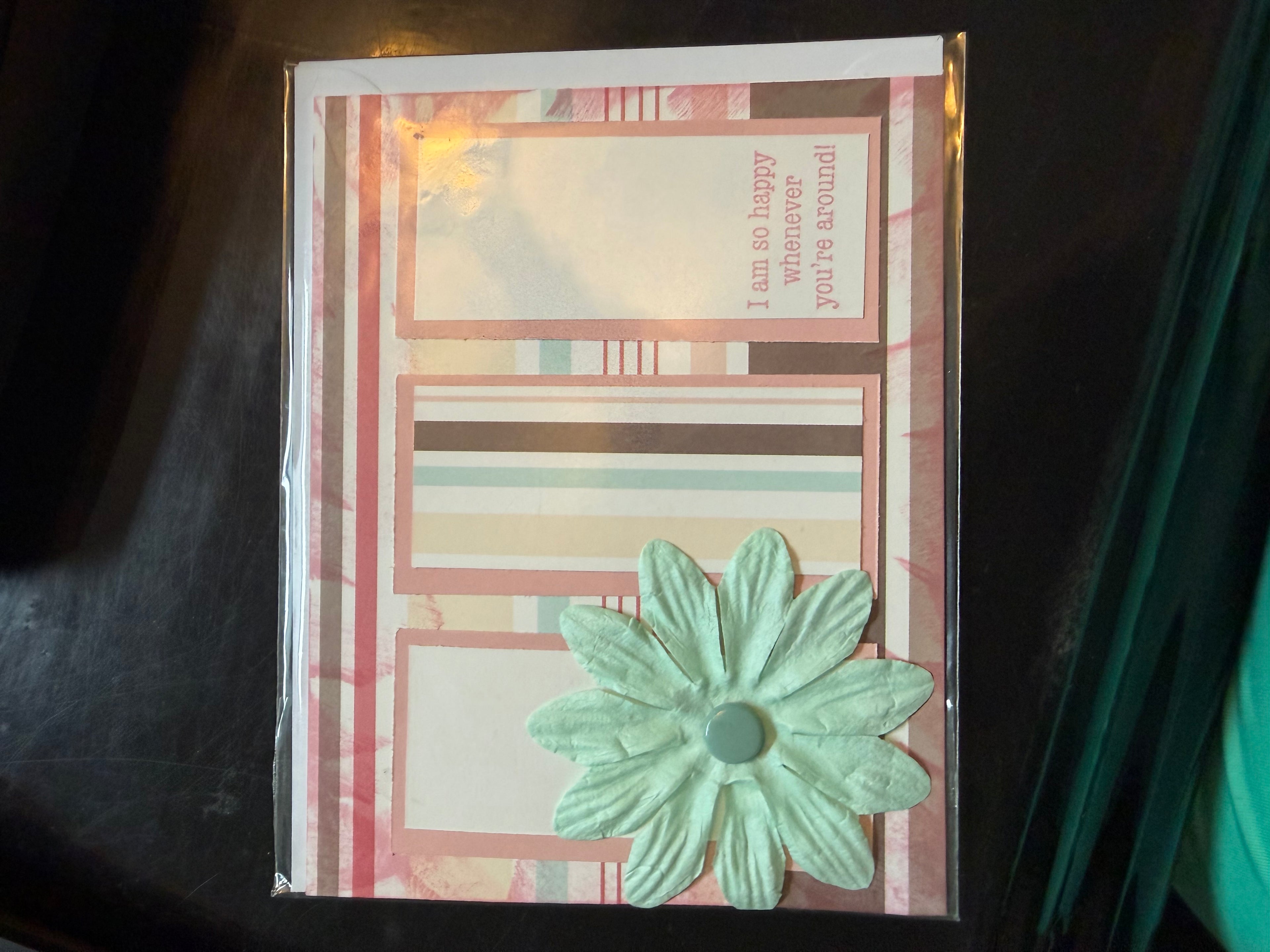 Green Flower Greeting Card